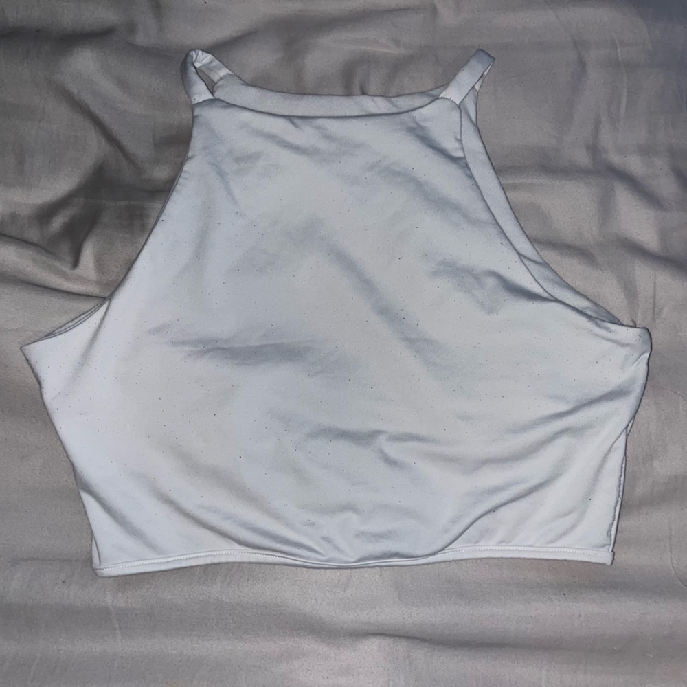 White tank top crop top, very short